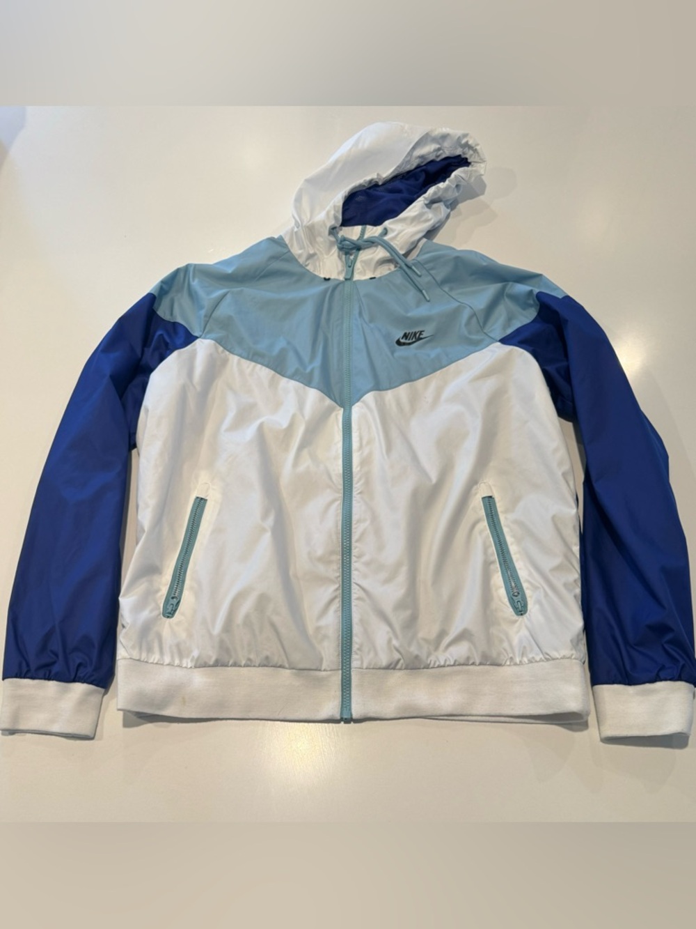 Nike retro color White & Blue/purple Hooded Windbreaker Jacket